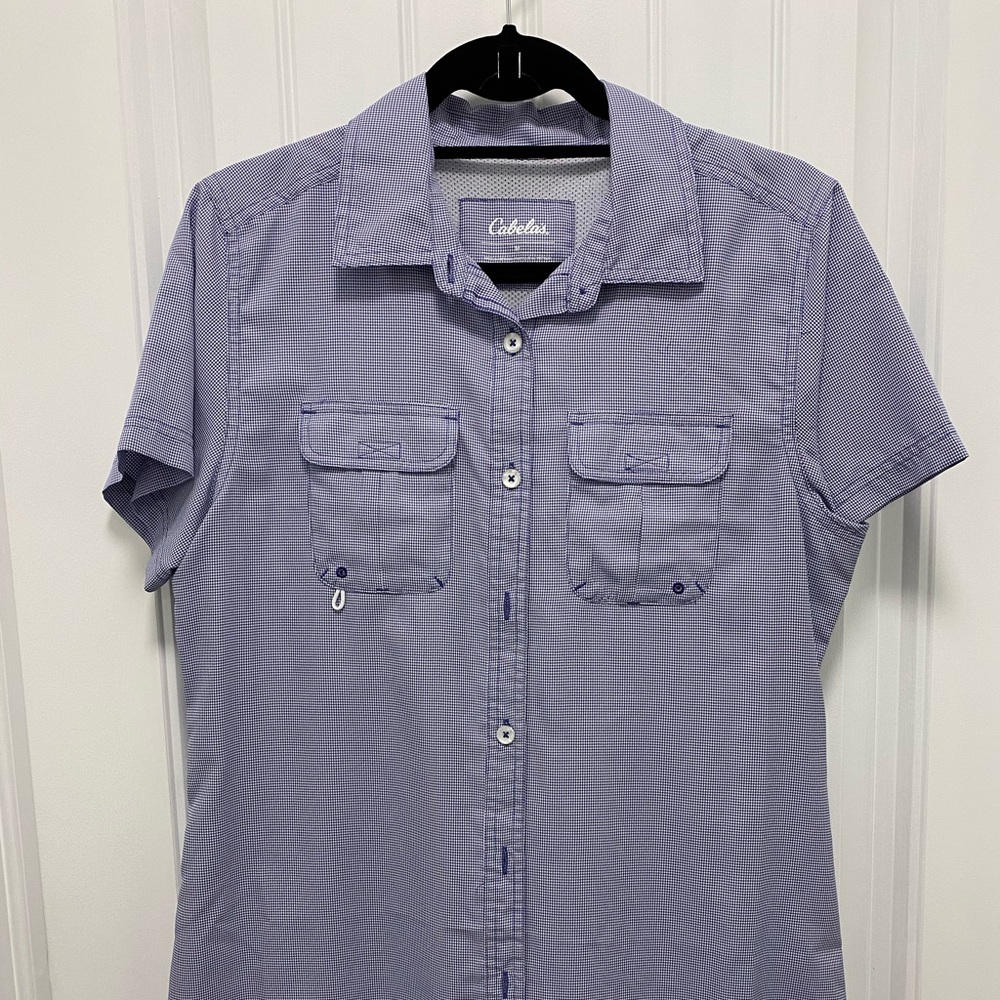 Purple Cabela’s Casual SS Button-Up Shirt, M